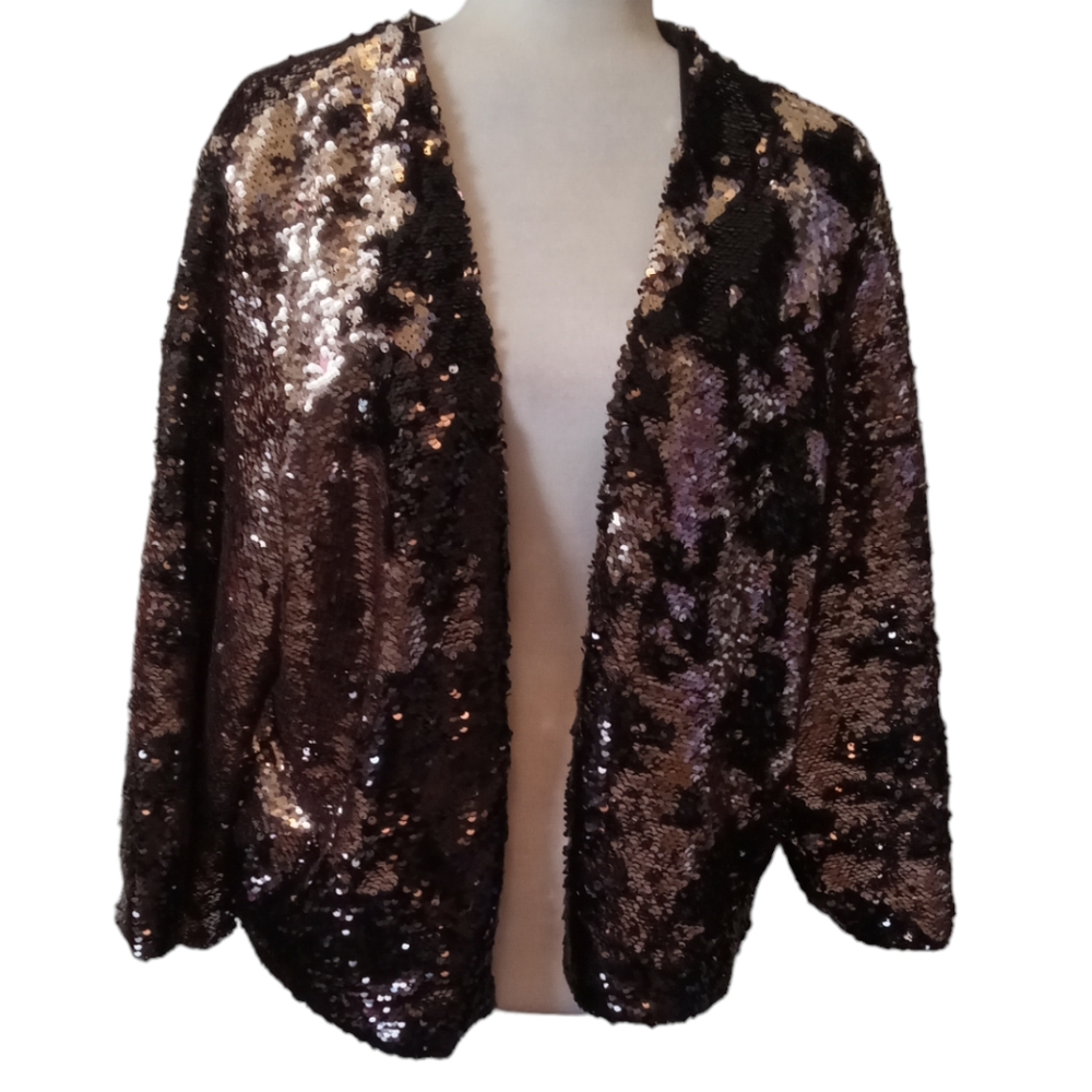 TORRID sequined evening jacket. Bronze and black. 14/16 18/20